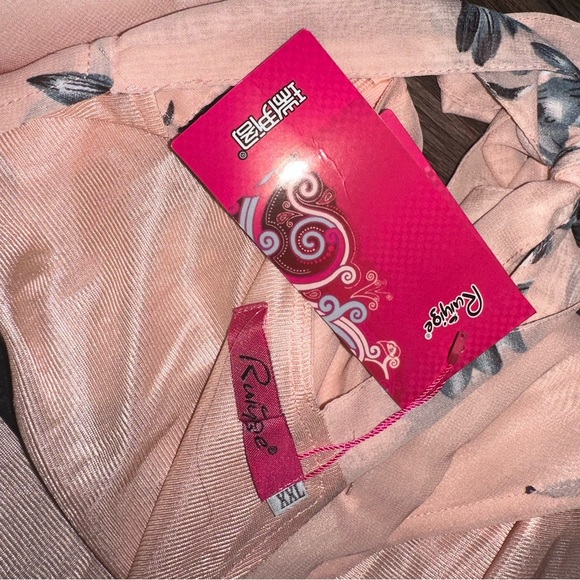 Ruiyige Pink and Grey Formal Sleeveless Maxi Chiffon Halter Neck Vintage Dress - Picture 8 of 8